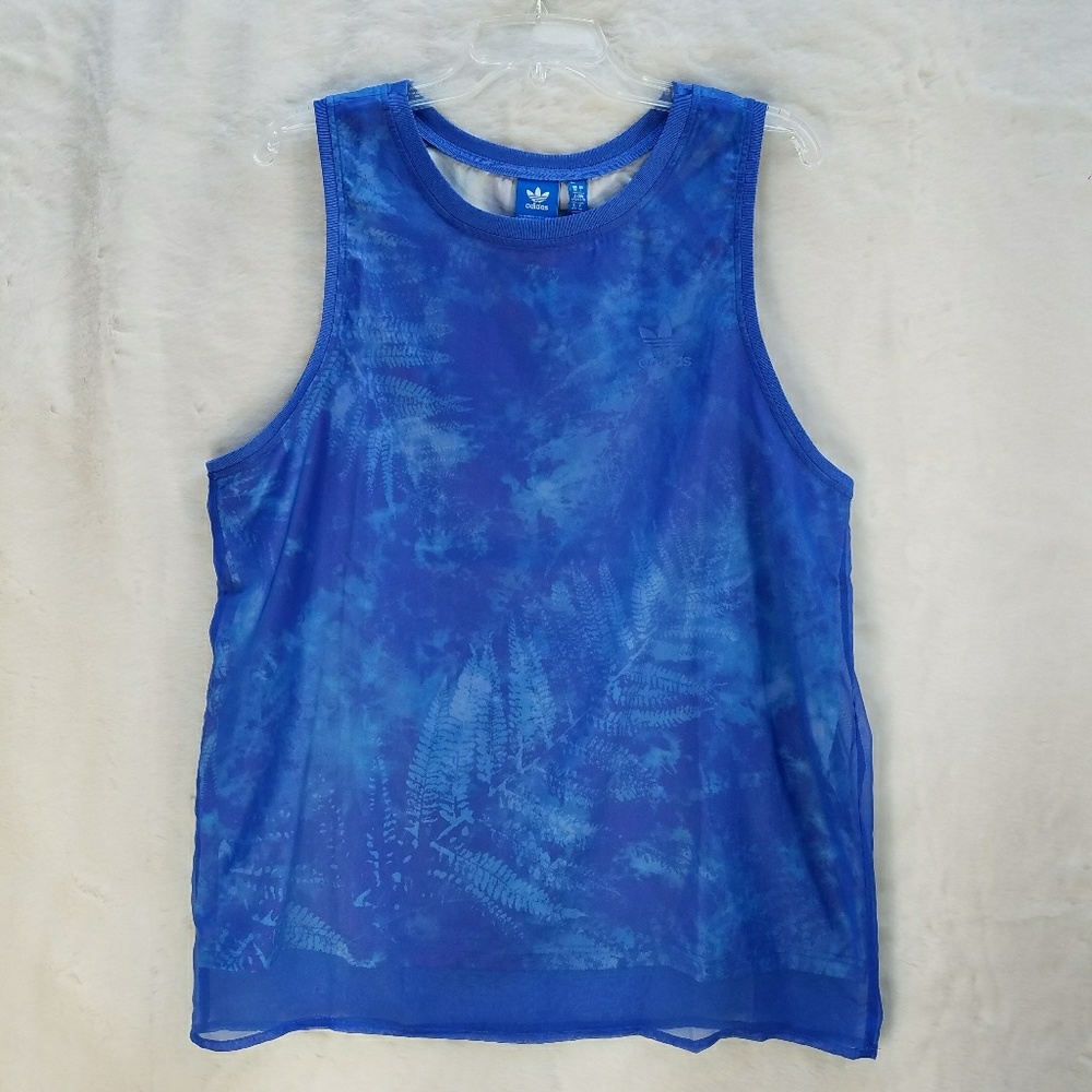 Adidas Blue Layered  Tank NEW Large  #I-11